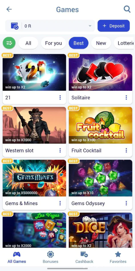 captura de tela do aplicativo paripesa melhores jogos